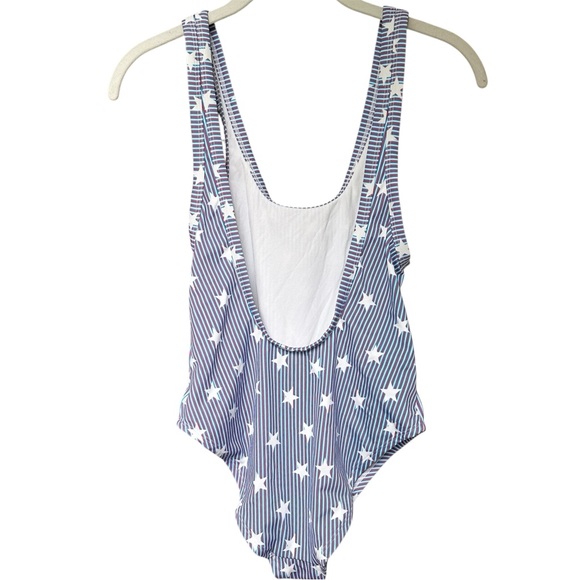 Out From Under Blue Stripe Flag One-Piece Swimsuit - Picture 7 of 8
